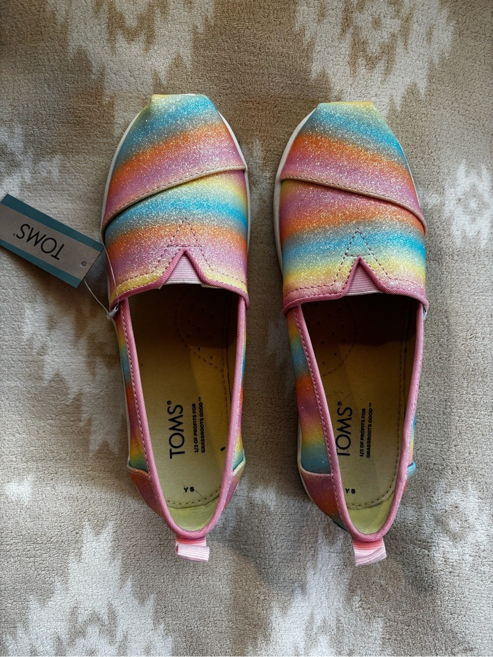 NWT in Box TOMS Candy Pink Gradient Glitter - Picture 2 of 6